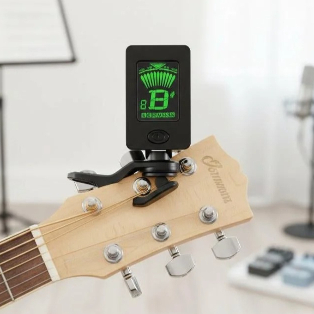 Guitar Tuner Clip - Stonego LCD Clip-on Gitaartuner Chromatische Tuner