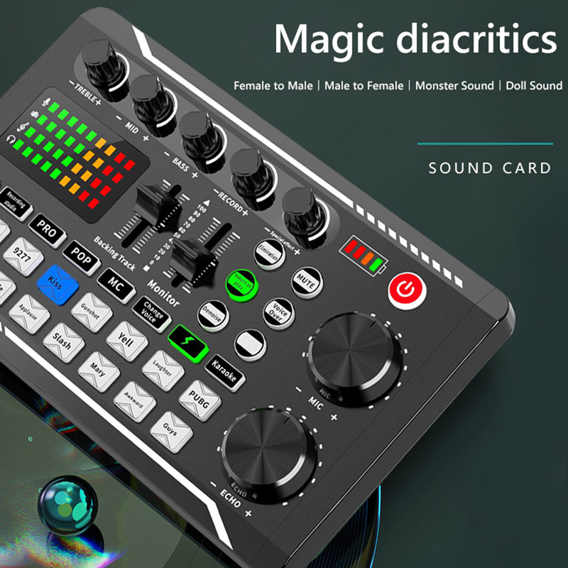 Audio Music Voice Changer - F998 Live Geluidskaart Audio Dj Mixer