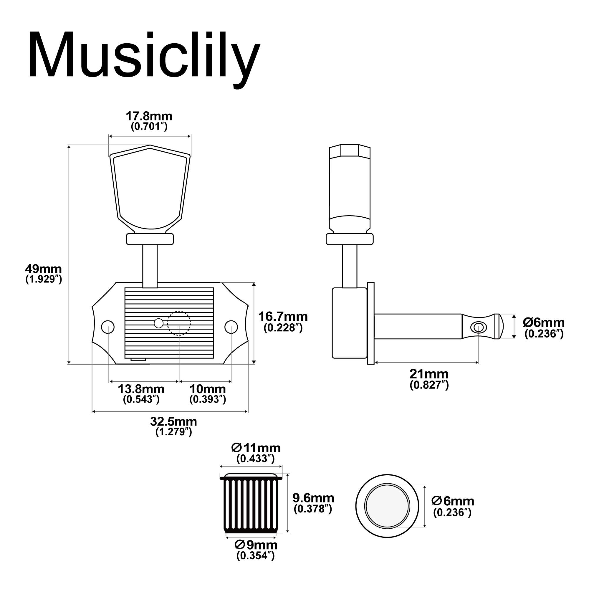 Musiclily Pro 3R3L 15:1 Verhou - Guitar Tuner Clip recensie en prijs
