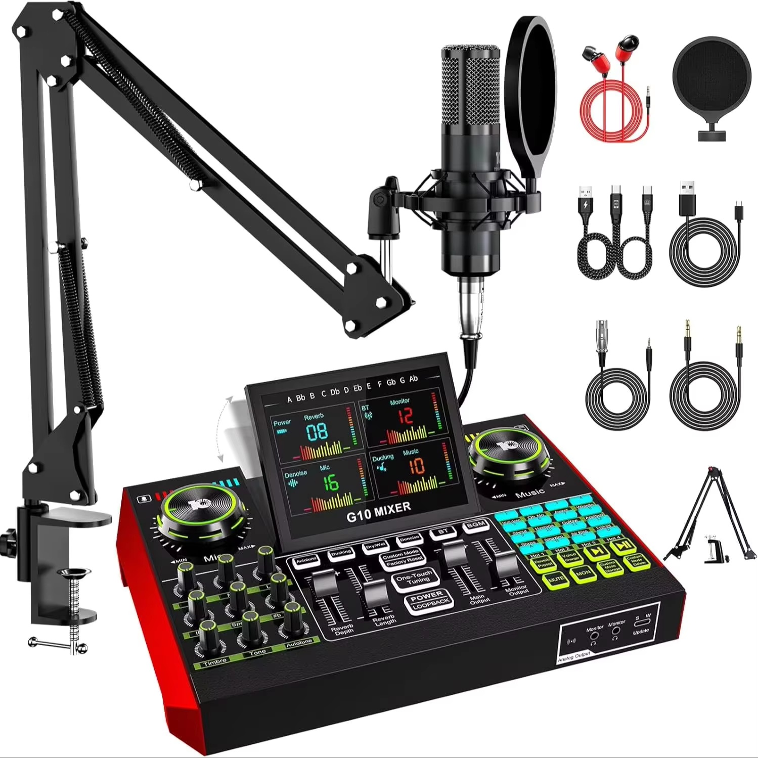 Tenlamp G10 Live streaming aud - Audio Music Voice Changer recensie en prijs