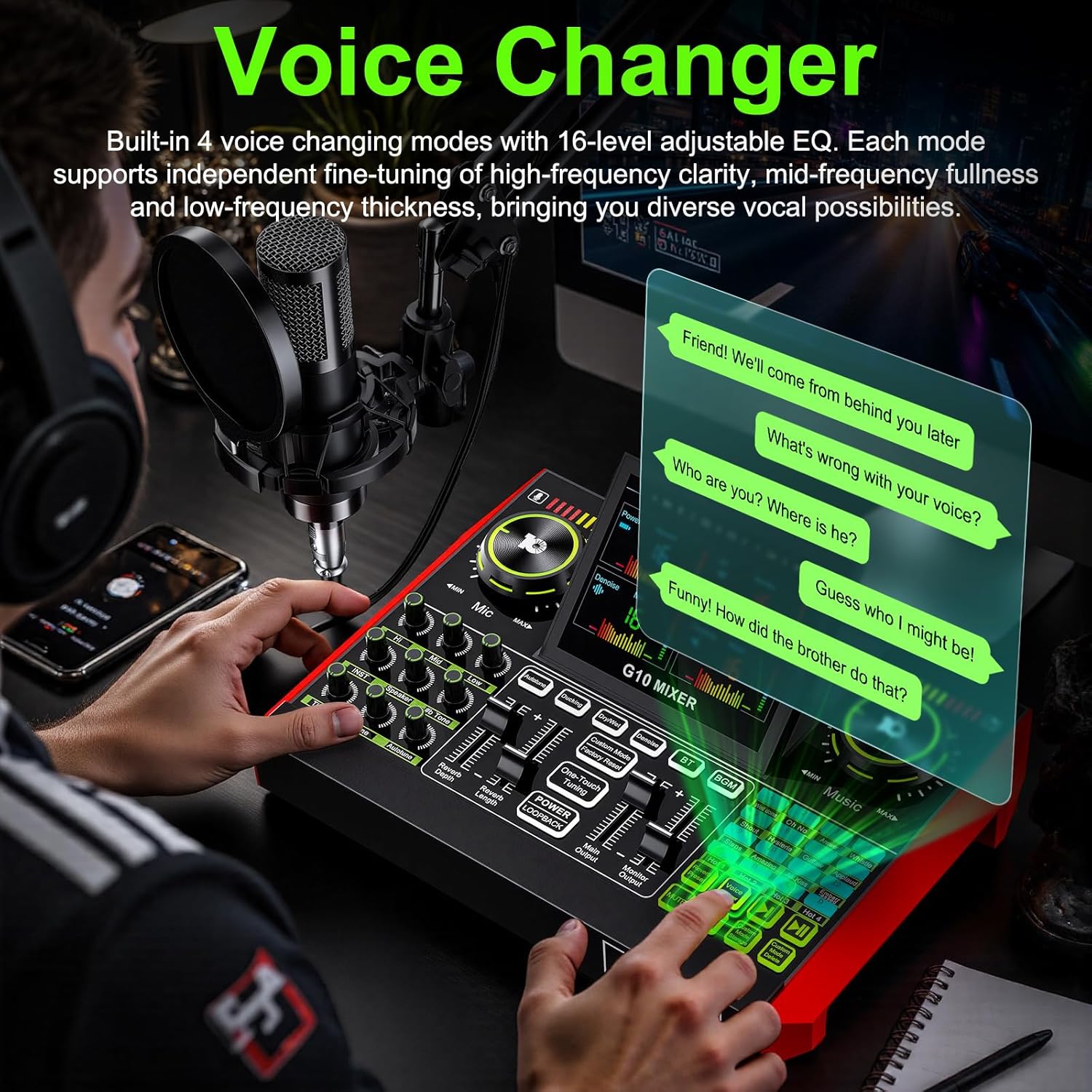 Tenlamp G10 Live streaming aud - Audio Music Voice Changer recensie en prijs
