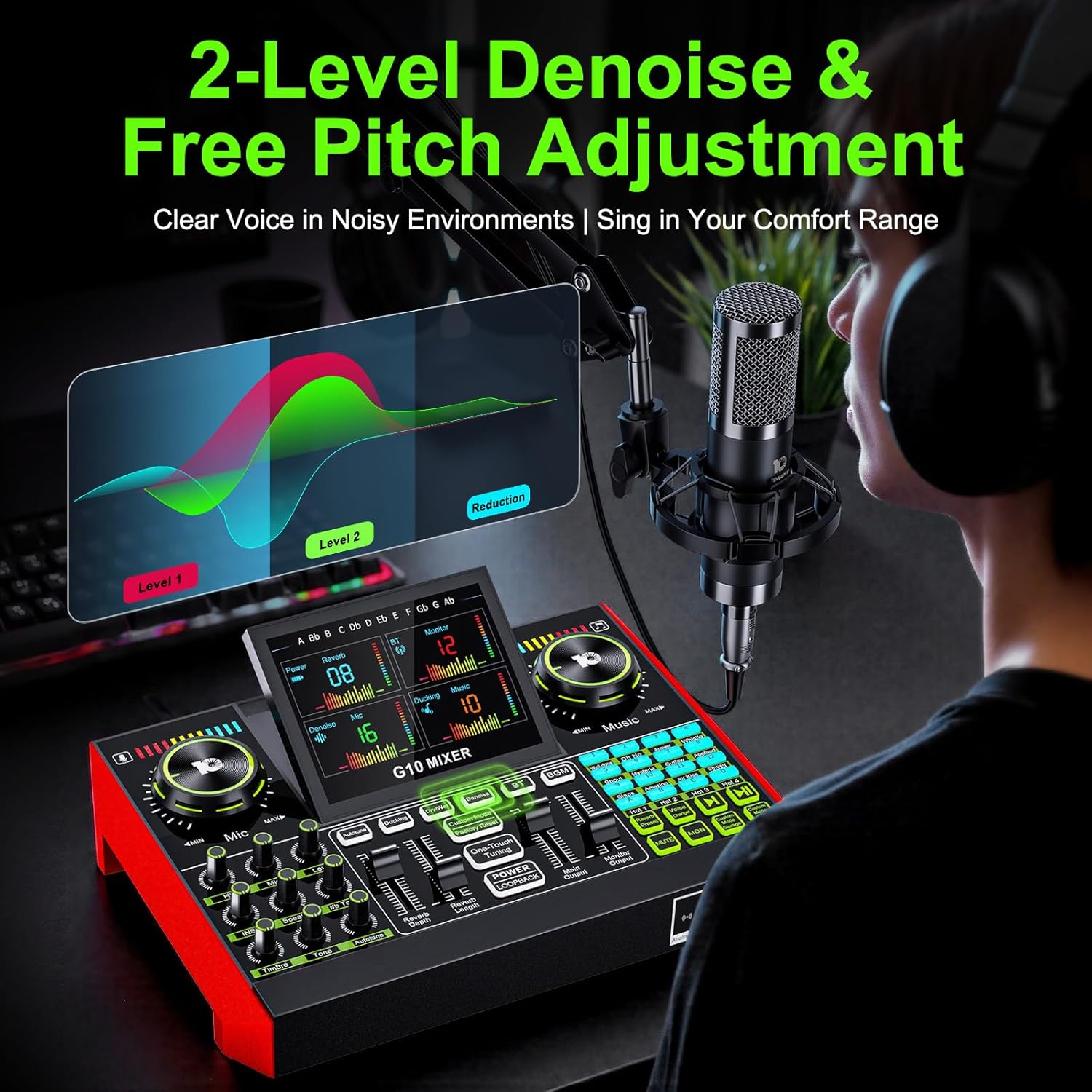 Tenlamp G10 Live streaming aud - Audio Music Voice Changer recensie en prijs