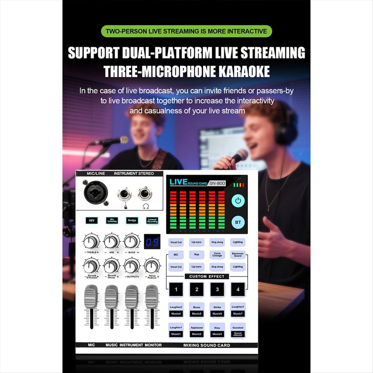 DT77 SN800 Live Sound Card Voi - Audio Music Voice Changer recensie en prijs