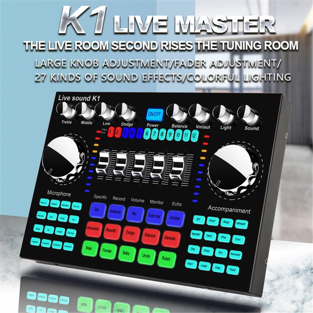 K1 Audio Mixer Live Sound Card - Audio Music Voice Changer recensie en prijs