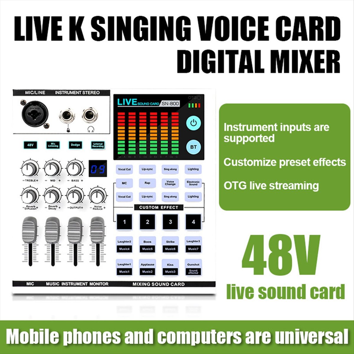 DTC5 SN800 Live Sound Card Voi - Audio Music Voice Changer recensie en prijs