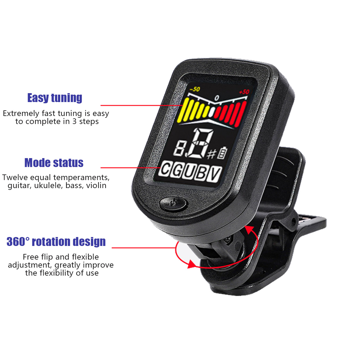 Clip-On gitaartuner met normaa - Guitar Tuner Clip recensie en prijs