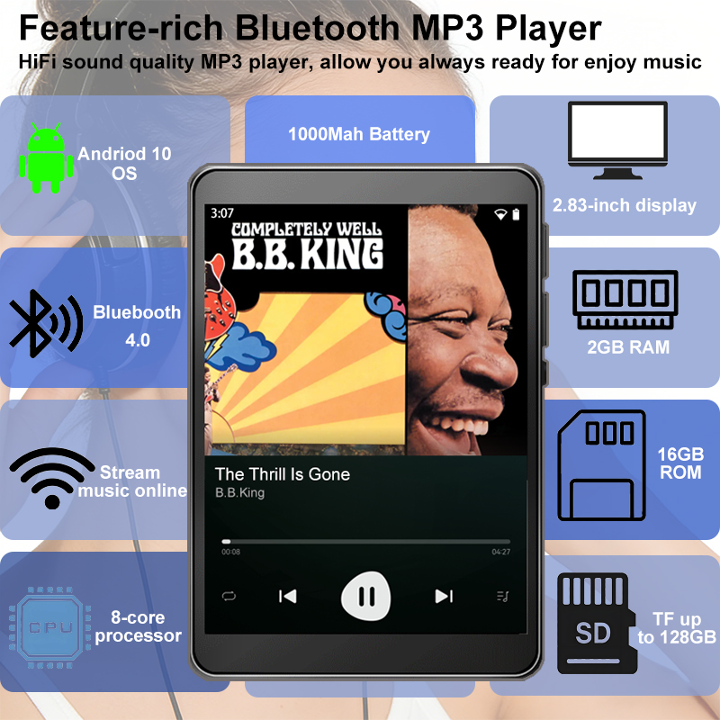 WiFi MP3-speler Android 10 Spo - Audio Music Mp3 Download Free recensie en prijs